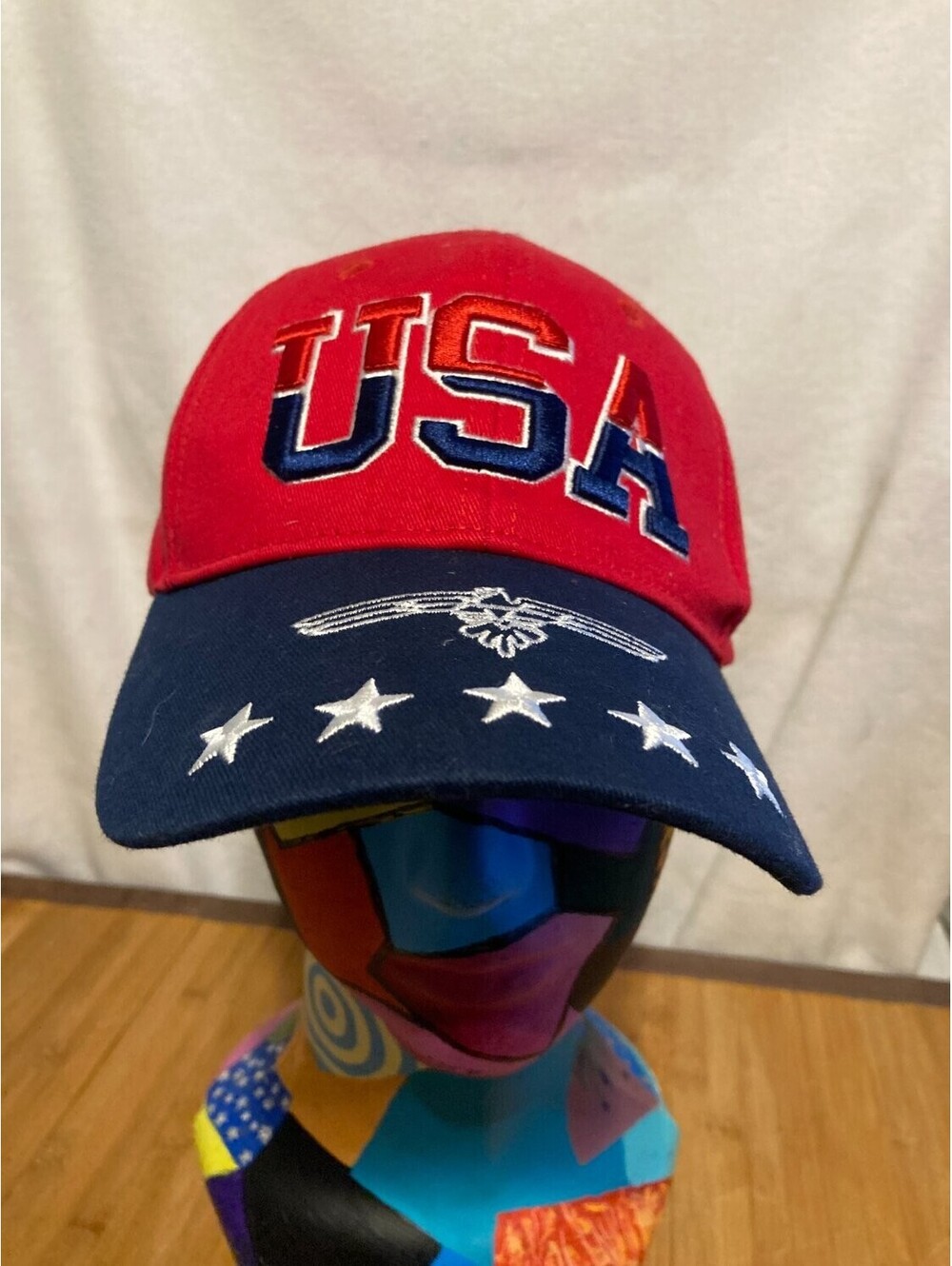 City Hunter USA Eagle Stars Men's Baseball Cap Red Hat Adjustable
